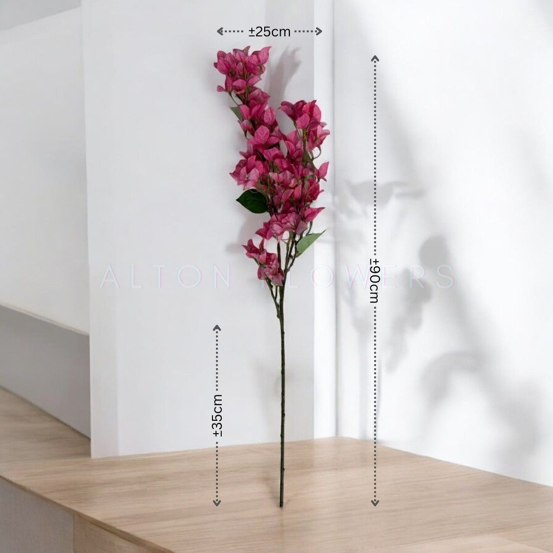 Artificial Bougainvillea Stalk Spray Realistic, Vibrant Floral Decor for Any Space Afaux769