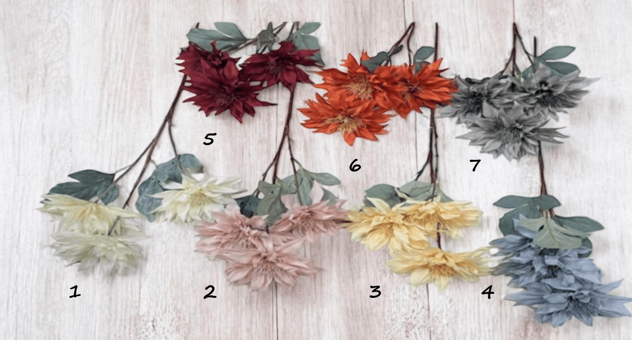 Artificial Flower Dahlia Star Spray x3 heads, home decor, gardens, events Bfaux775
