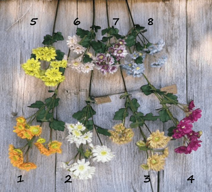 Artificial Chrysanthemum Stems – 60cm Faux Flowers in 8 Colors Afaux780 x3pcs