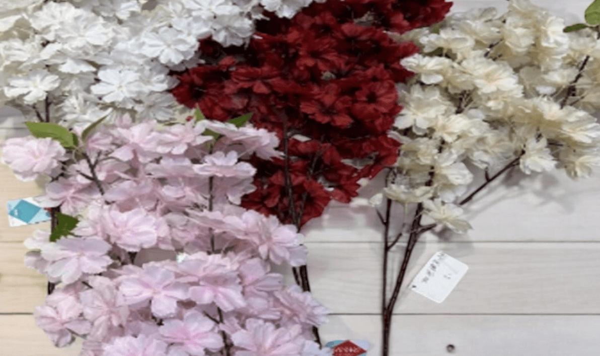 Artificial Cherry Blossom Stalk (105cm) – Elegant Faux Sakura Flowers home decor, seasons Afaux786