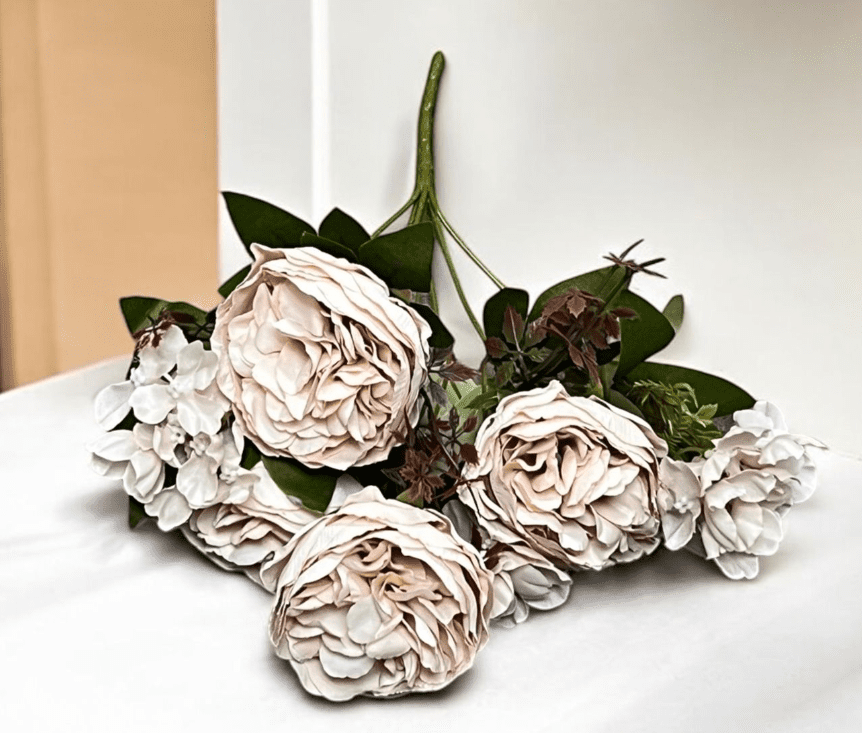 Artificial Flower Rose Bulb Cup Bush home decor, garden, events Afaux792