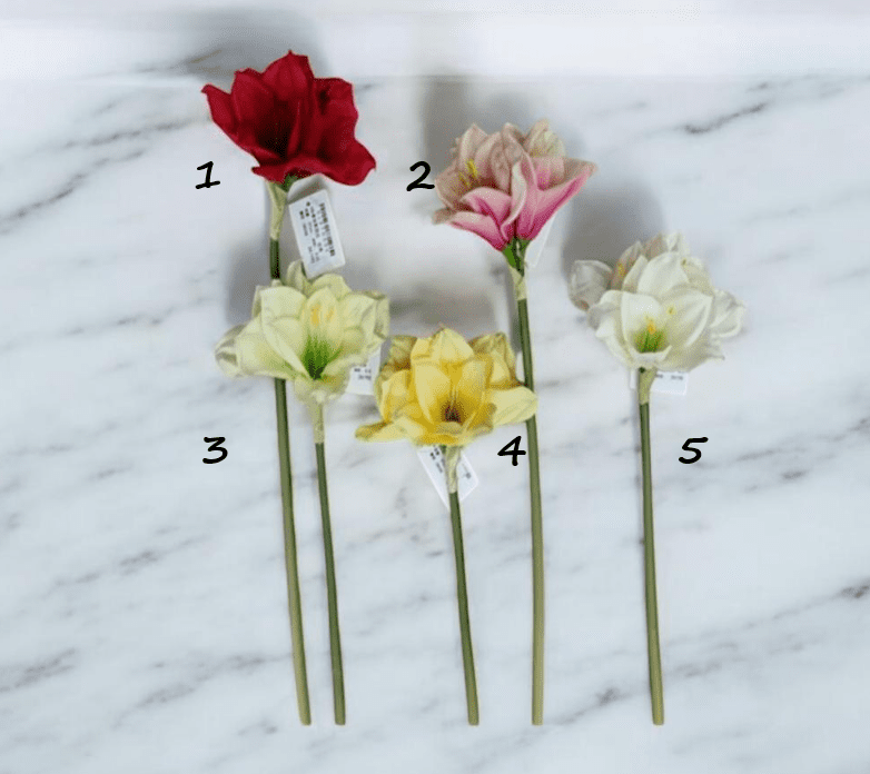 Artificial Real-Touch Amaryllis – 55cm Soft Faux Flowers, 5 Colors Afaux793