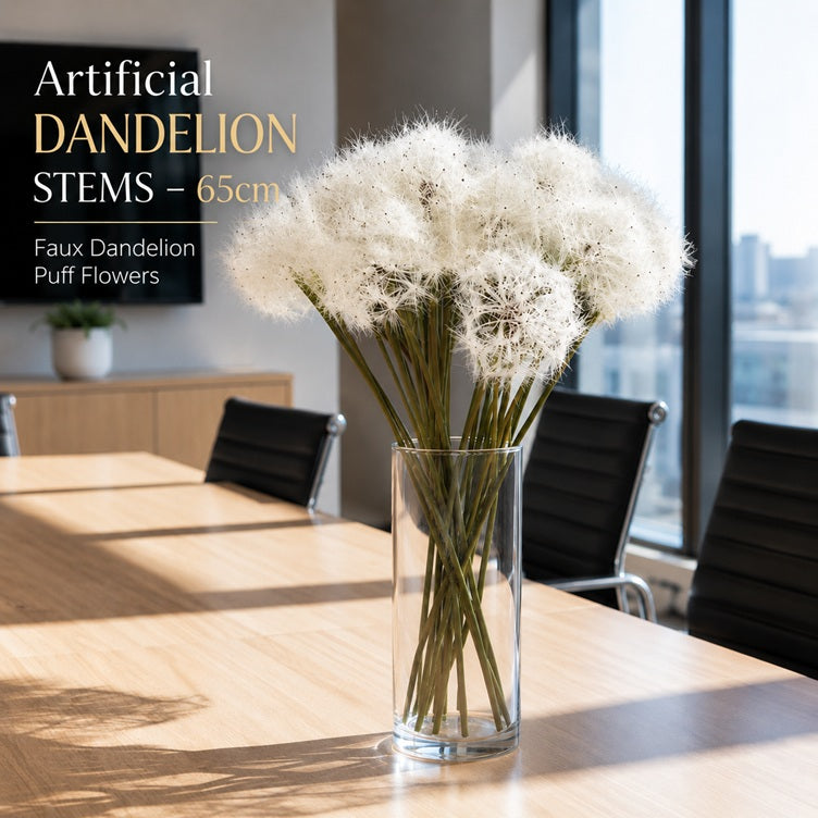 Artificial Dandelion Stems – 65cm Faux Dandelion Puff Flowers Afaux798