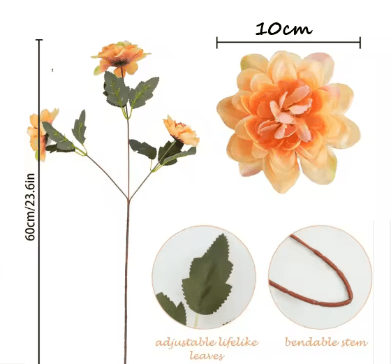 12 pcs Flower Artificial Dahlia Spray x3 heads, flower arrangement, home decor, garden, events Afaux802 x12pcs