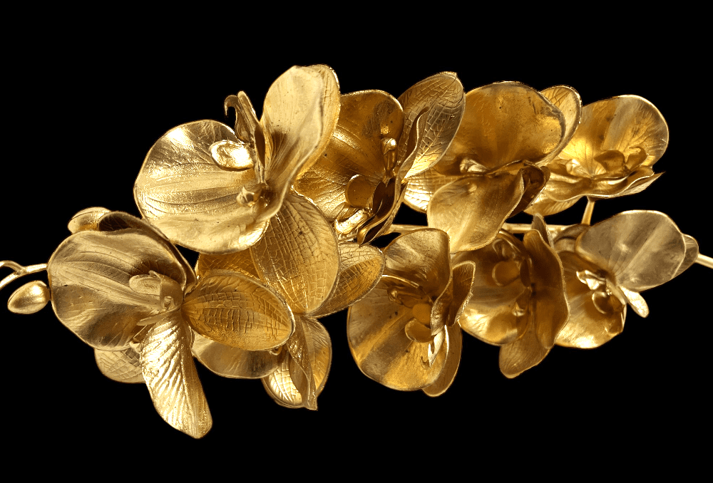 12 pcs Plant Artificial Orchid Gold Stalk, Home decor, flower arrangement, events Afaux805 x12pcs