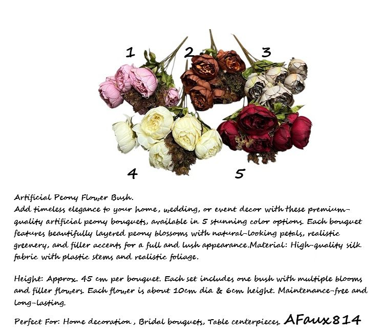 Artificial Flower Rose Bulb Bush, weddings, events, home decor, Afaux814