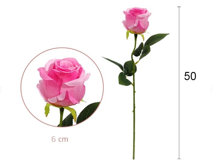 Eternal Bloom Single Stem Rose – 50 cm Real-Touch Elegance Afaux833