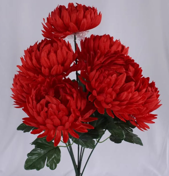 7-Head Center Chrysanthemum Artificial