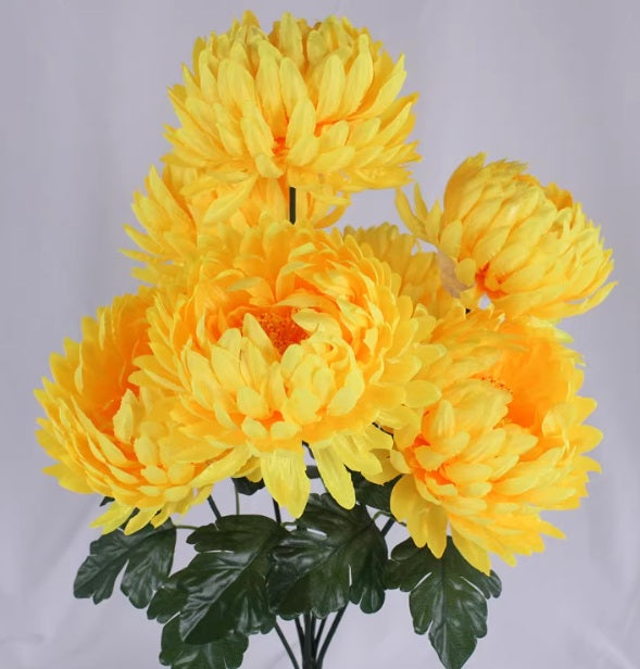 7-Head Center Chrysanthemum Artificial