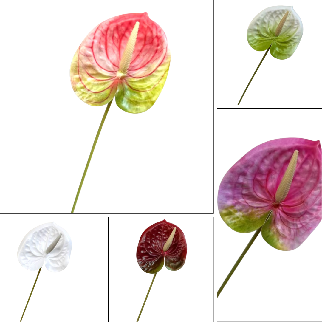 anthurium faux Artificial Anthurium Single Stem