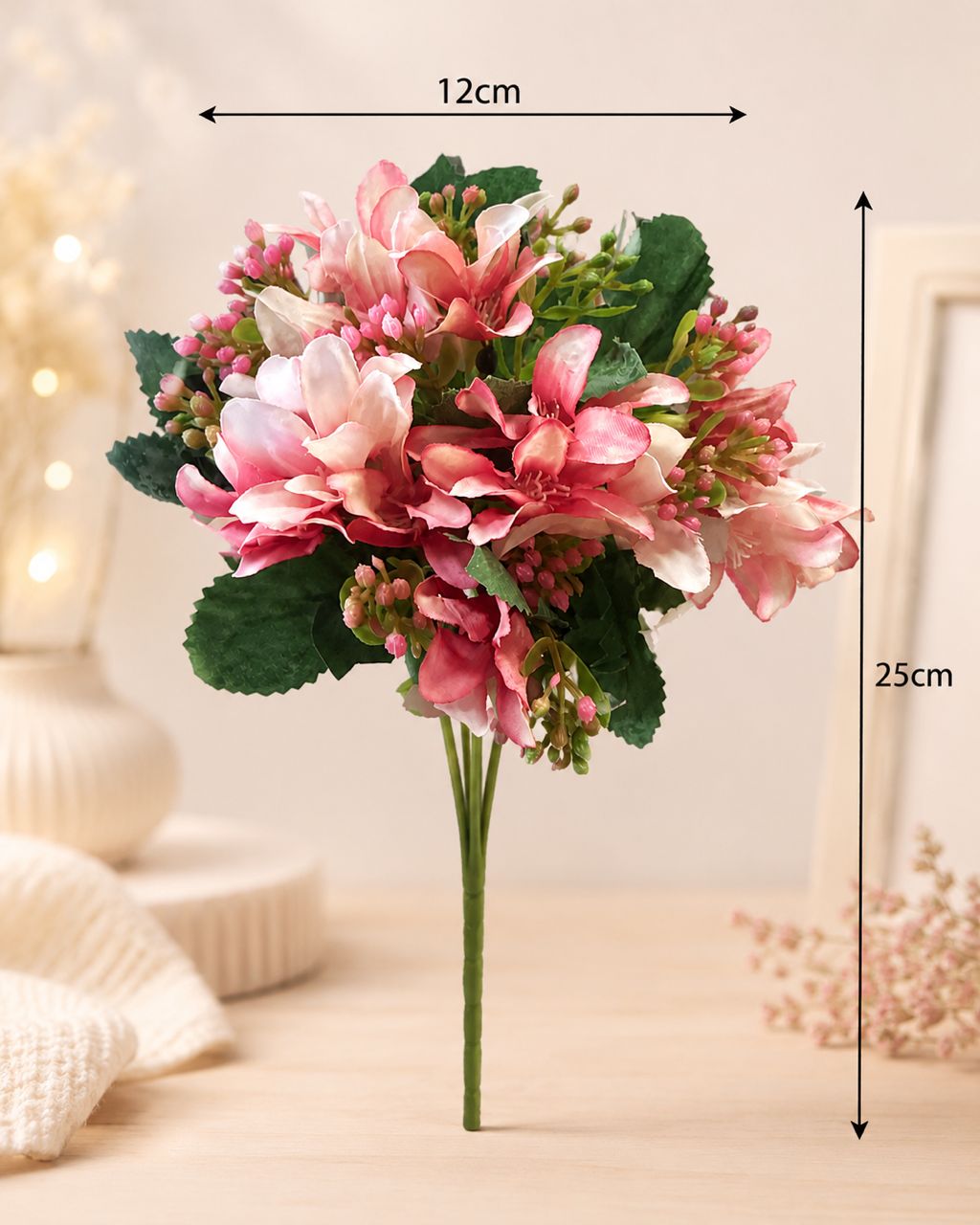 Elegant artificial flower bunch designed with layered petals