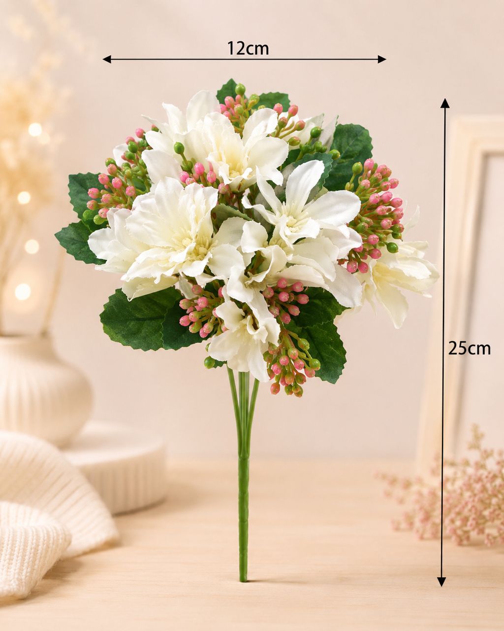Elegant artificial flower bunch designed with layered petals