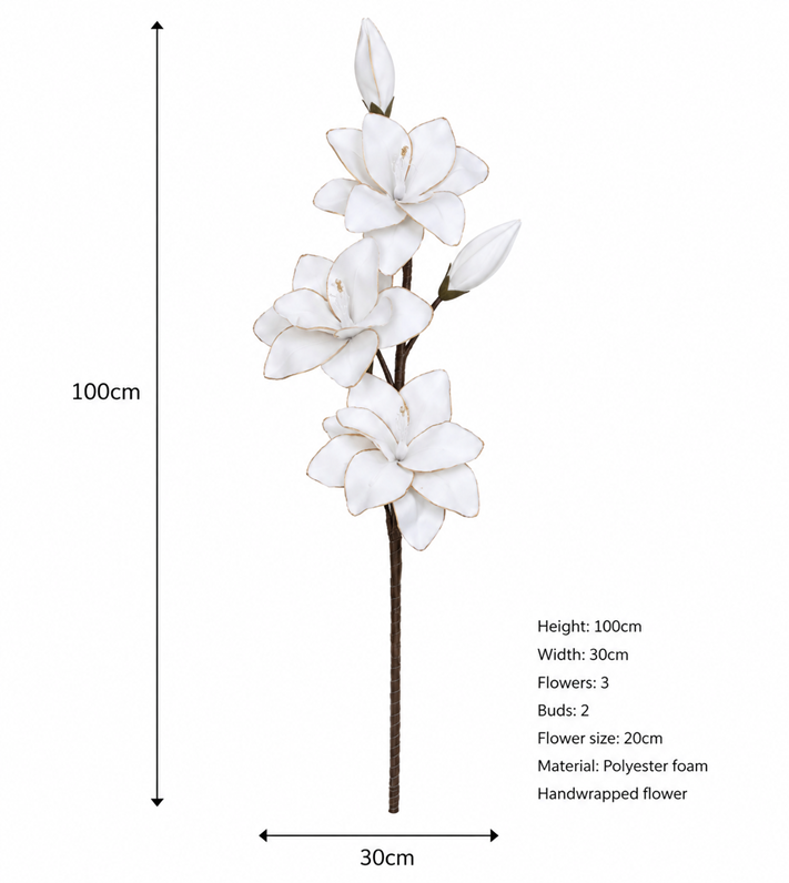 Beautiful handcrafted foam flower stem in a luxurious tone