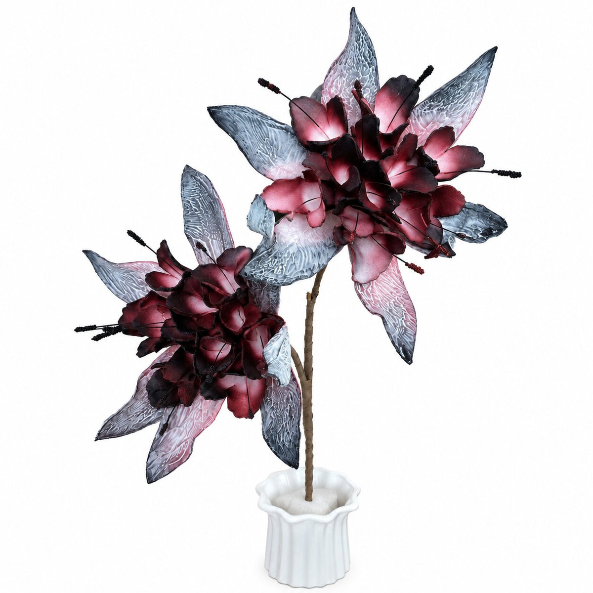 Artificial Enchanted Lily - 93cm Tall 2-Head Faux Lily Stem | Decorative Silk Flower for Home Decor Afaux854-1 Bur
