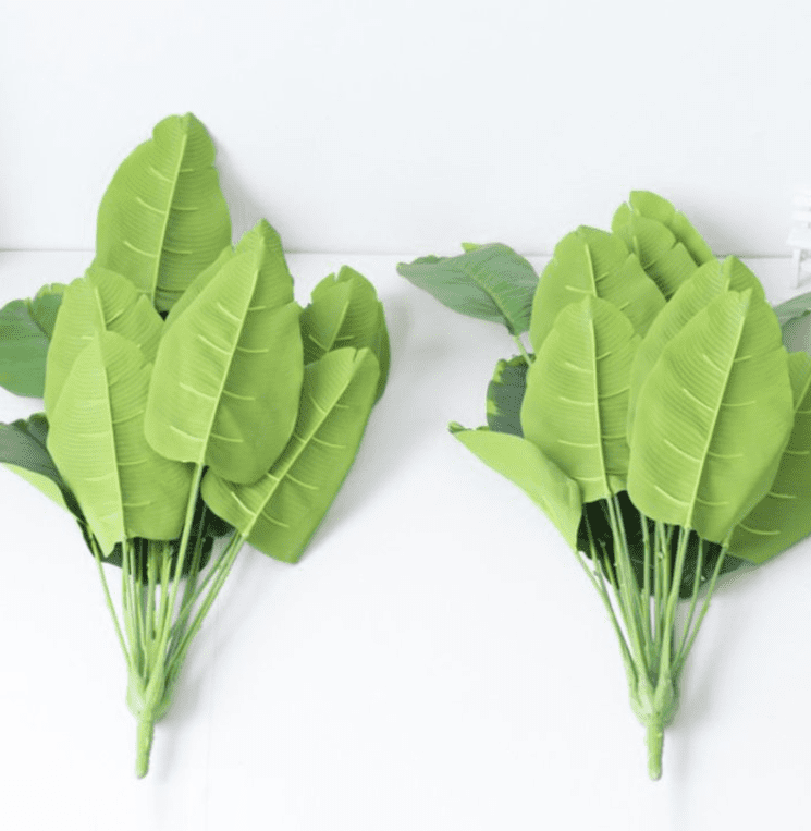 Artificial Skybird banana tree with 18 leaves by Alton Flowers, showcasing realistic green foliage without a pot.