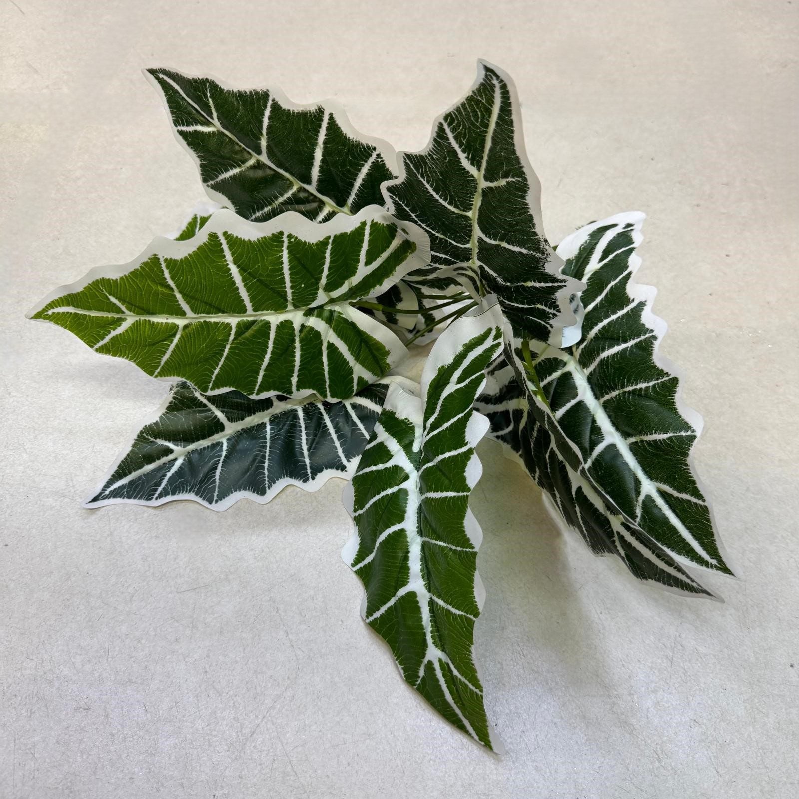 Plant Alocasia Frydek artificial without pot, home decor, indoor, garden Afoil045