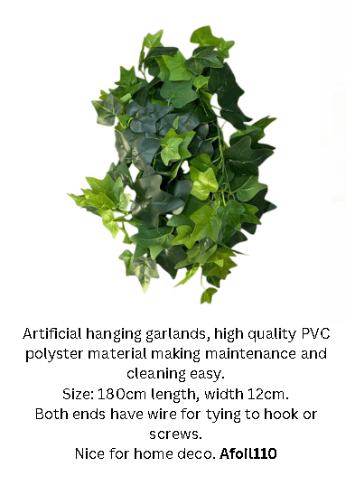 Artificial hanging wall plant with small potted faux greenery, decorative Alton Flowers faux houseplant for home decor.