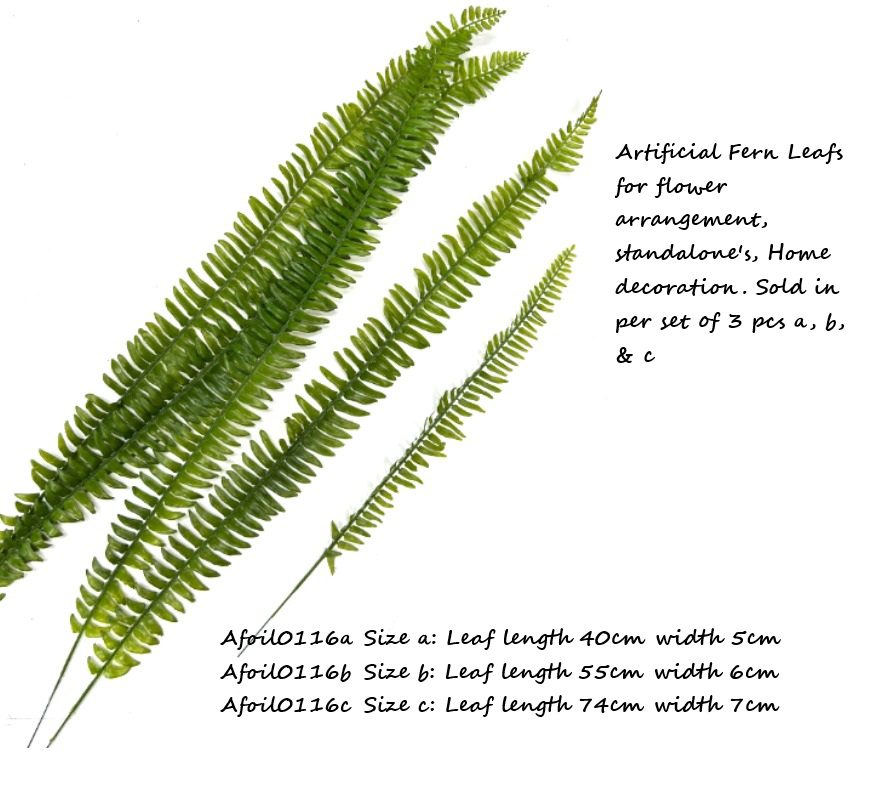 Artificial Fern Leafs, Flower arrangement, Plants, Events, Home Decor Afoil116