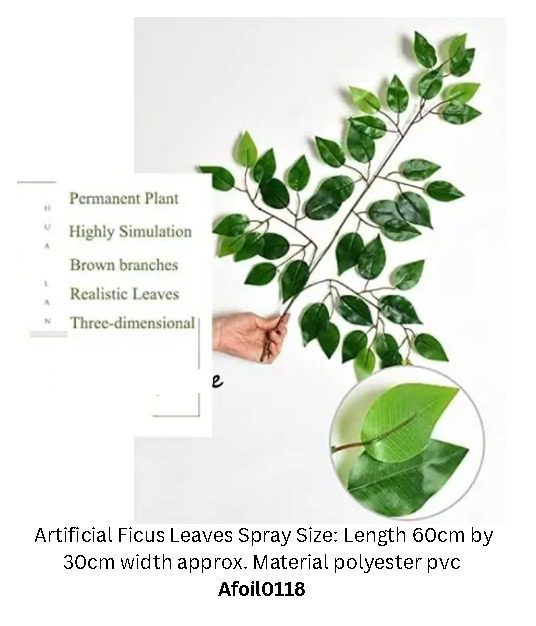 Artificial Leaves Ficus Spray, home decor, garden, events Afoil0118
