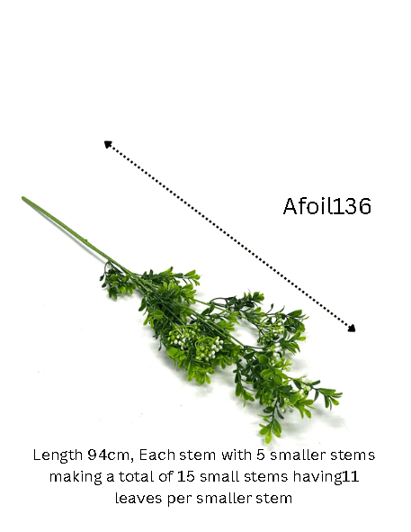 Artificial Leafs, foilages & bushes, garlands, leaves Afoil136