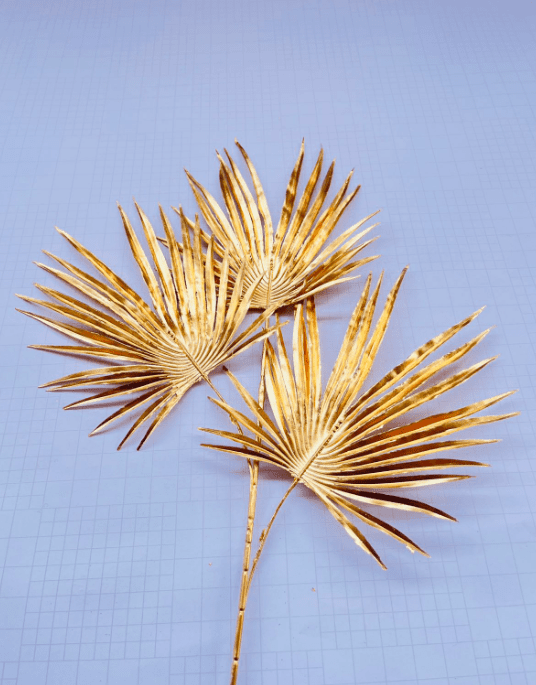Plant Artificial Palm Leafs Gold, Home decor, flower arrangement, events Afoil168