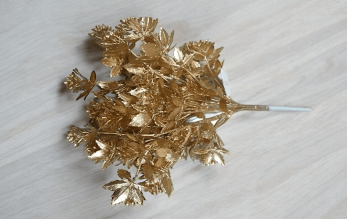 Plant Artificial Maple Leafs Gold Bush, Home decor, flower arrangement, events Afoil169