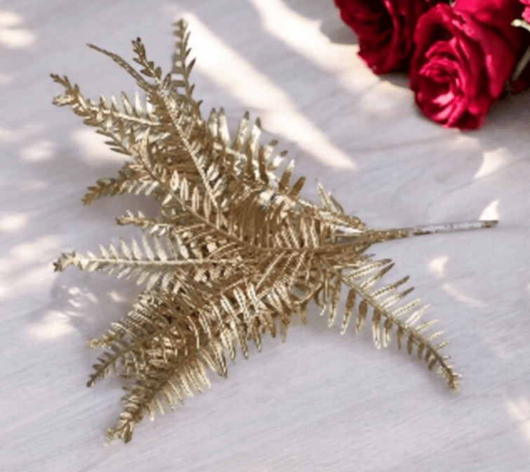 Plant Artificial Leafs Gold Bush, Home decor, flower arrangement, events Afoil174