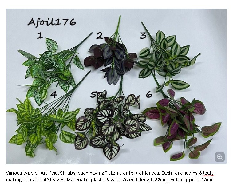 Artificial Plants, Shrubs, Foilages for Home decor, events, offices, Afoil176
