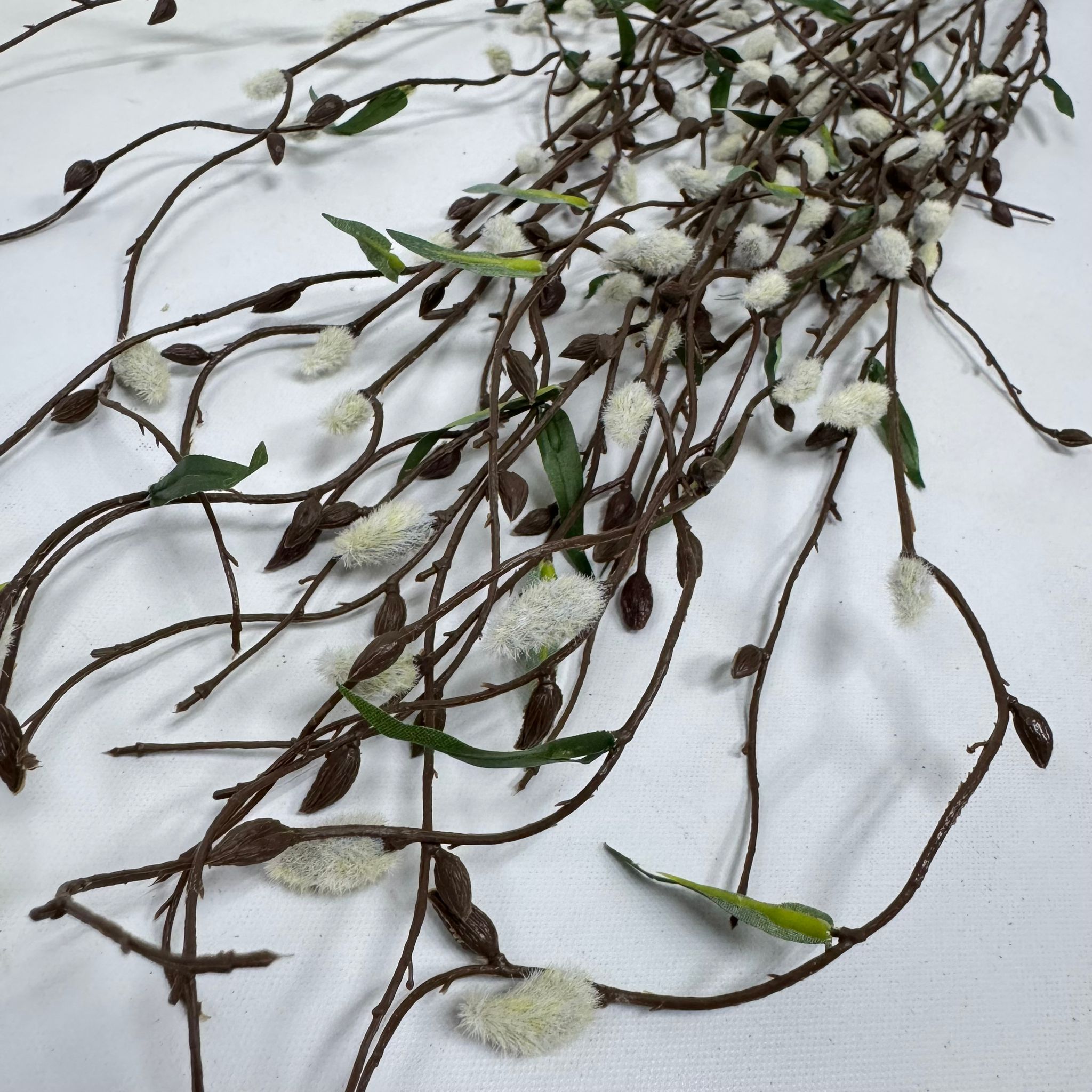 Artificial Pussy Willow Branches – 90cm Faux Floral Stems Afoil199