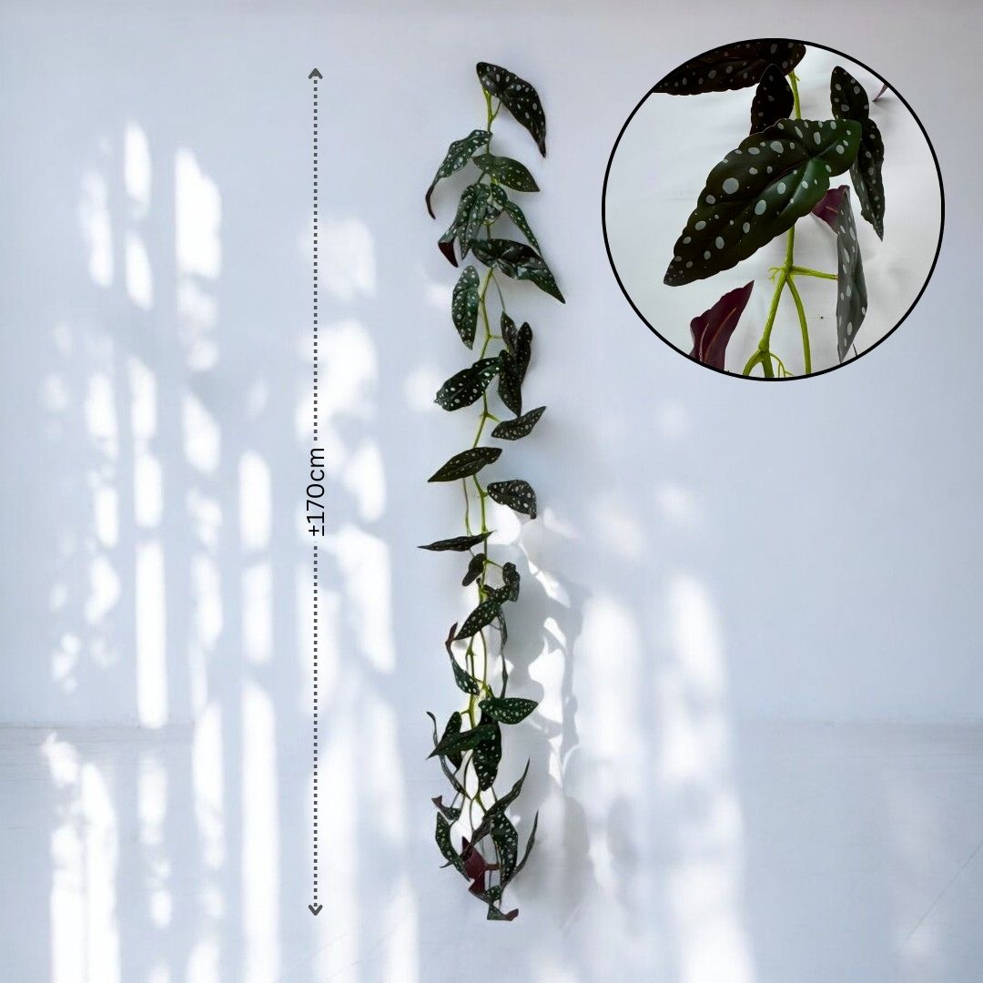 Artificial Polka Dot Begonia Vine – 170cm Faux Garland Plant Afoil216