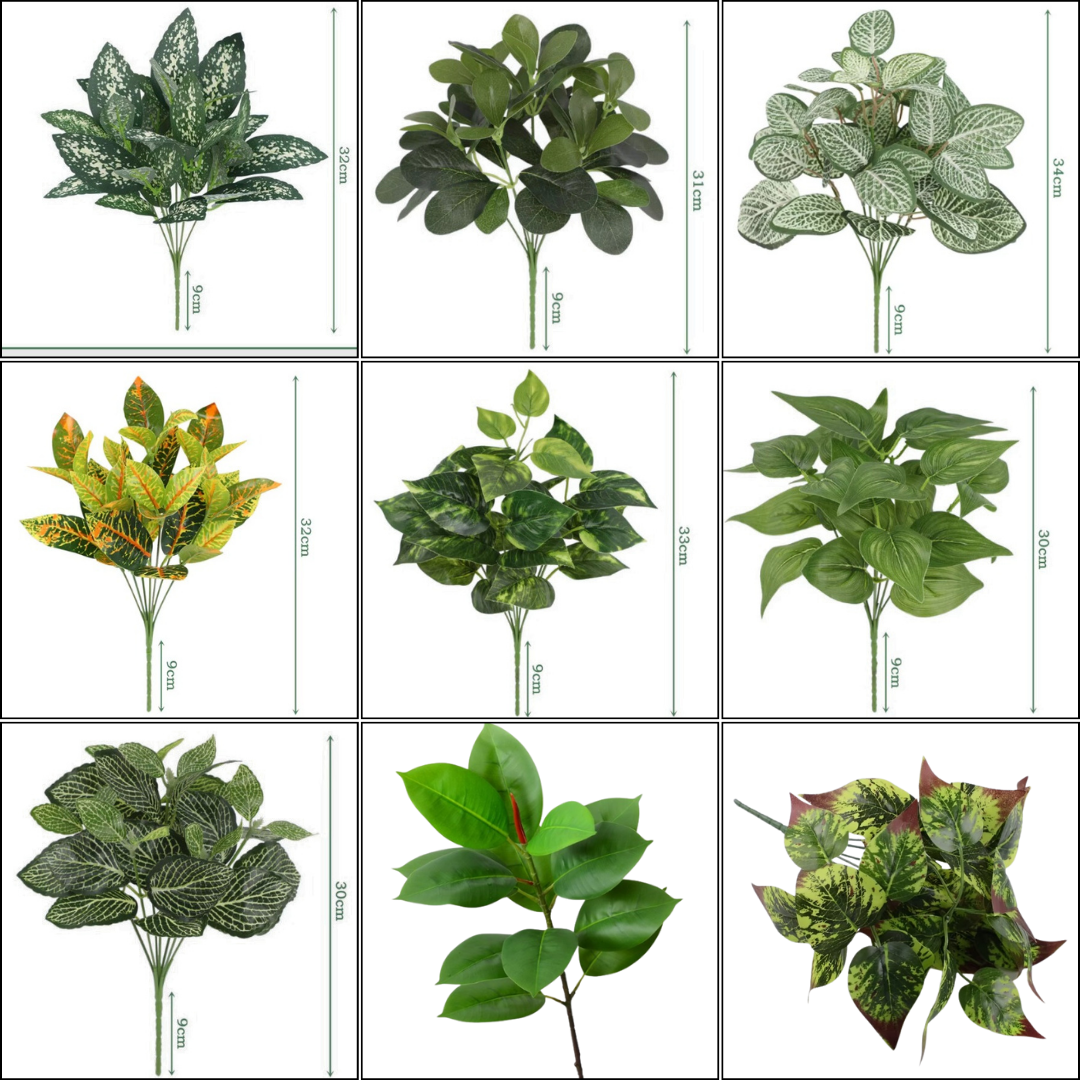 Artificial Dieffenbachia Leaf Bush – 32cm Afoil242-1