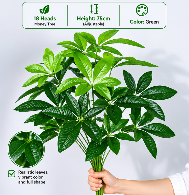 Artificial Fortune Plant, Scheffera 18 Leaves