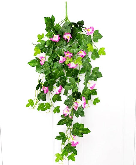 Artificial Trumpet Flower Hanging Bush – 80cm Height x 25cm Width Afoil260-1-Dpink