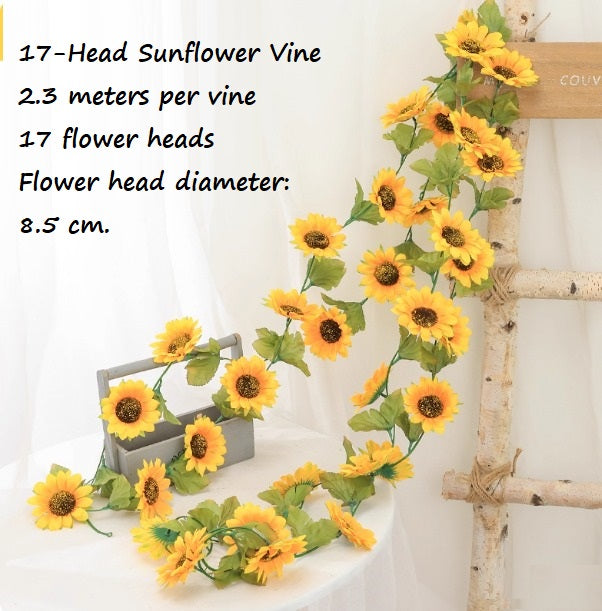 Garland Artificial Sunflower Vines Flowers Afoil269