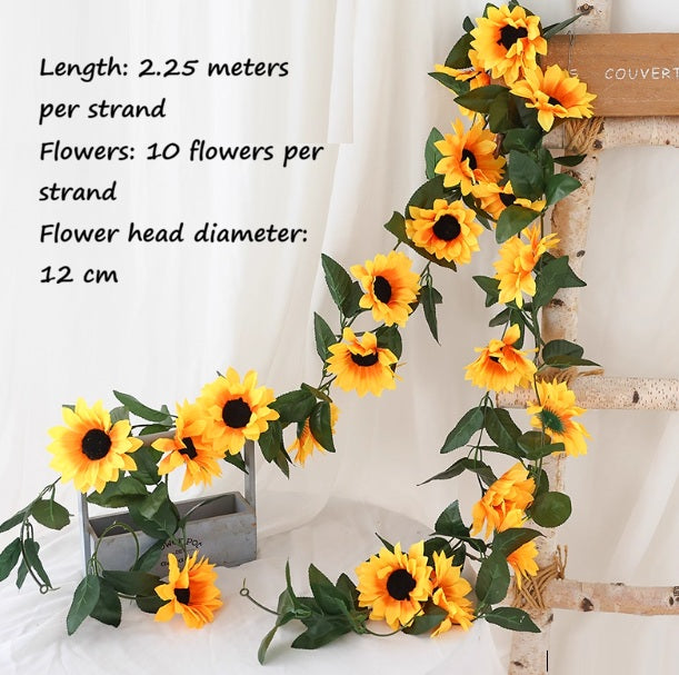 Garland Artificial Sunflower Vines Flowers Afoil269