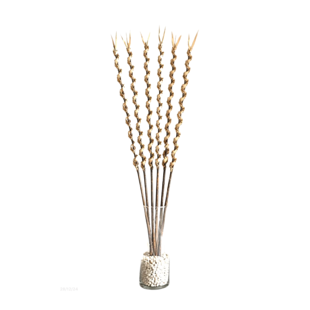 Decorative Sticks with dried palm leaf twirled around it. Afoil276-8