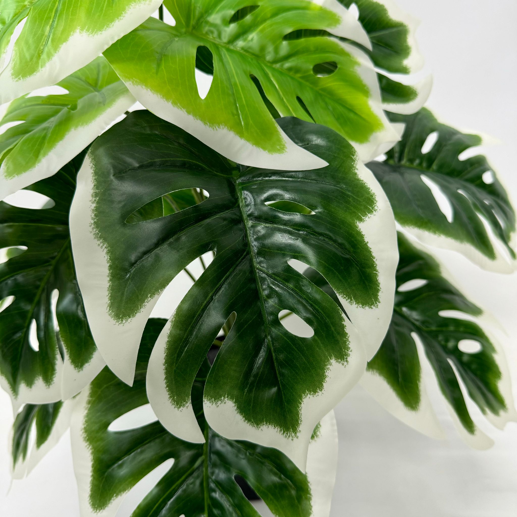 45cm Artificial Plant White Edge Monstera with black plastic cemented pot, home decor, garden, events Aplant1001a