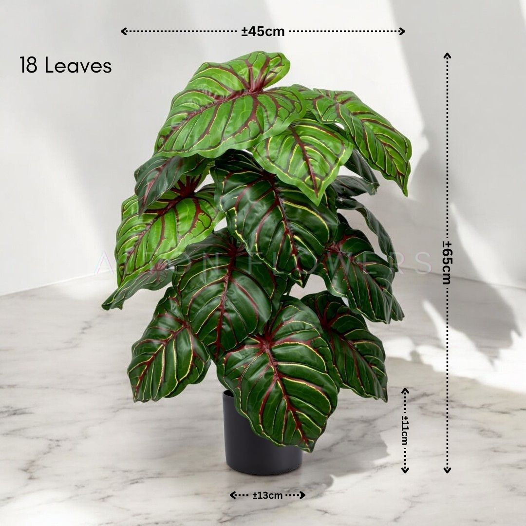 65cm Artificial Plant with black plastic cemented pot, home decor, garden, events Aplant1006b- 18 lvs