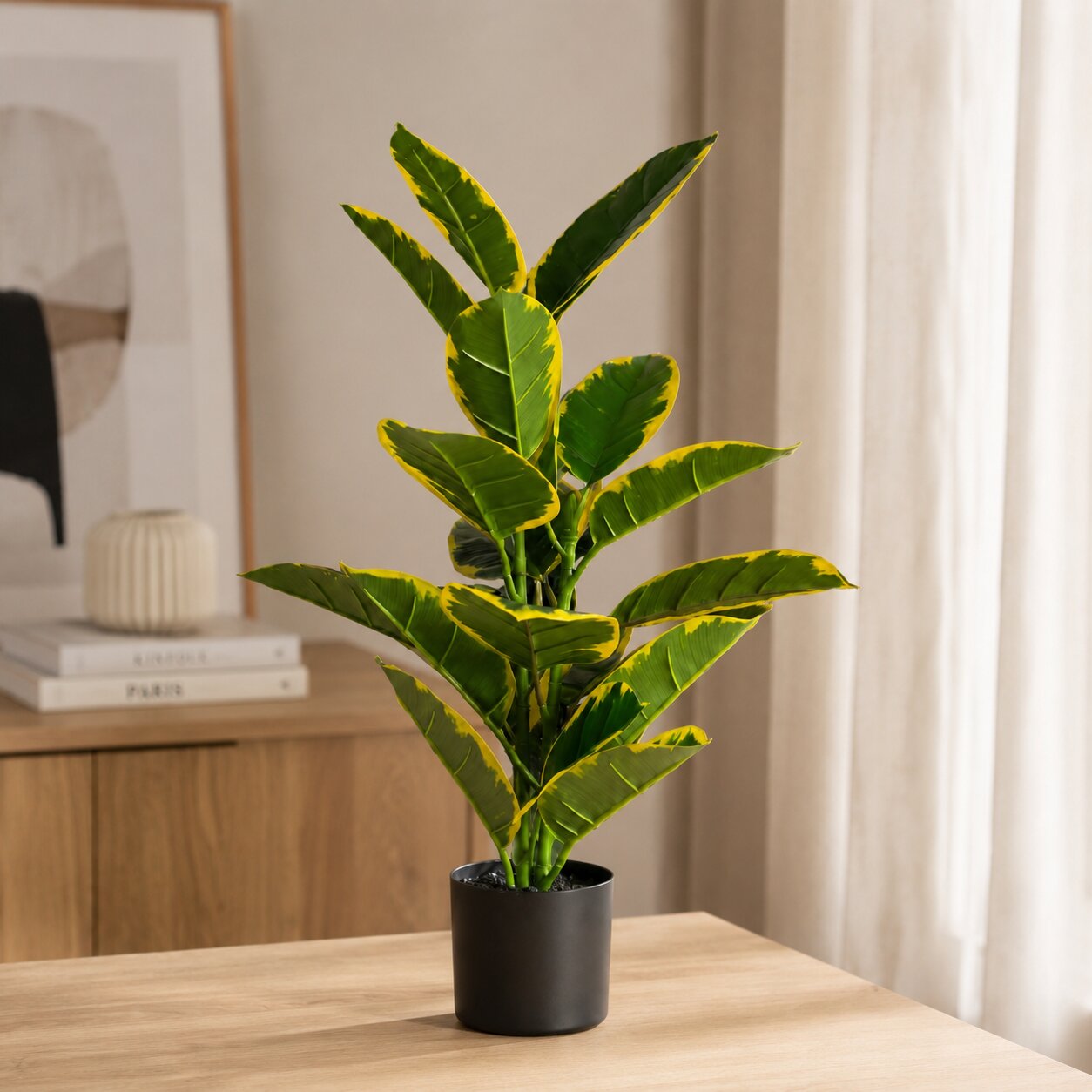 72cm Artificial Plant Golden Ficus Elastica, home decor balcony events