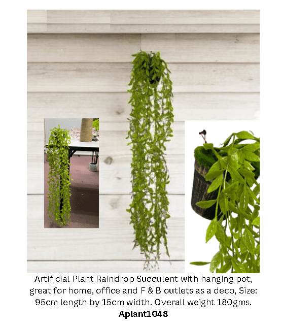 Artificial Plant Raindrop Succulent with hanging pot, home, garden, events Aplant1048