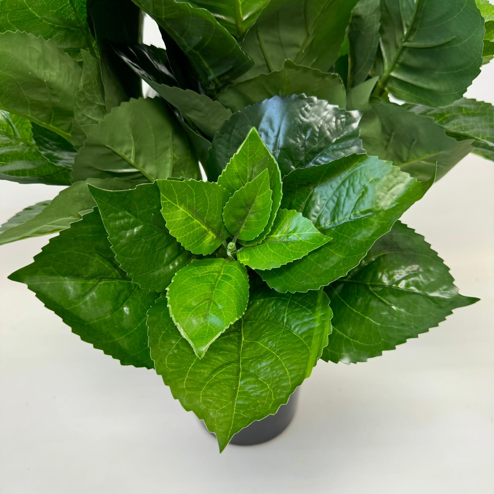 45cm Artificial Hydrangea Leaves Plant Bush in black plastic pot, home decor, events, garden, Aplant1067