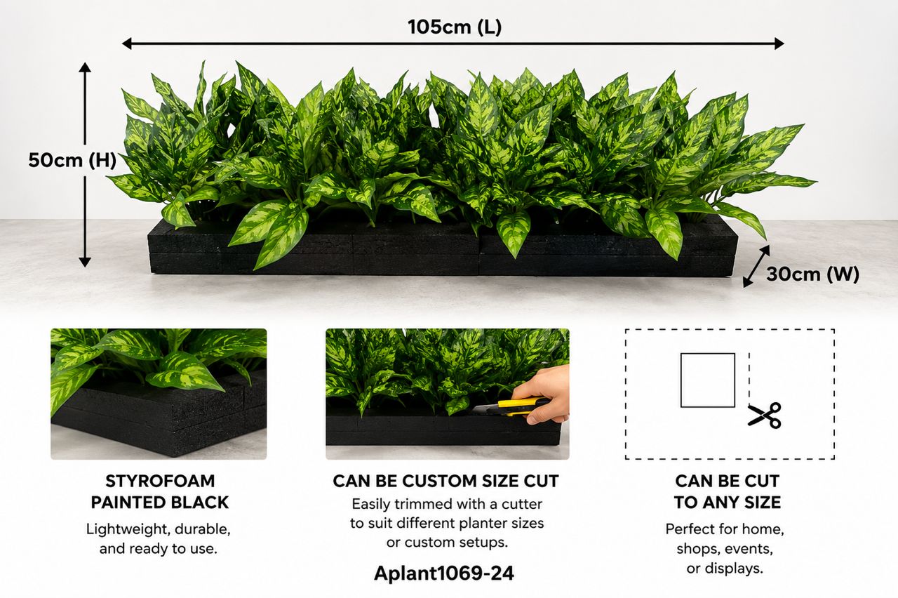 Artificial 28cm assorted plants by Alton Flowers in a planter pot, ideal for home decor, events, and garden displays.