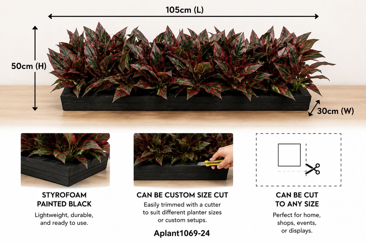 Assorted 28cm artificial plants in a planter pot, ideal for home decor, events, and garden accents by Alton Flowers