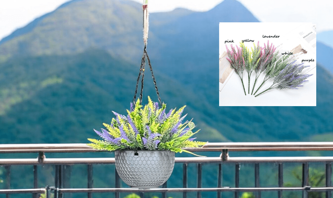 Flower Artificial Hanging with double layer pot for home office deco, events Aplant1074