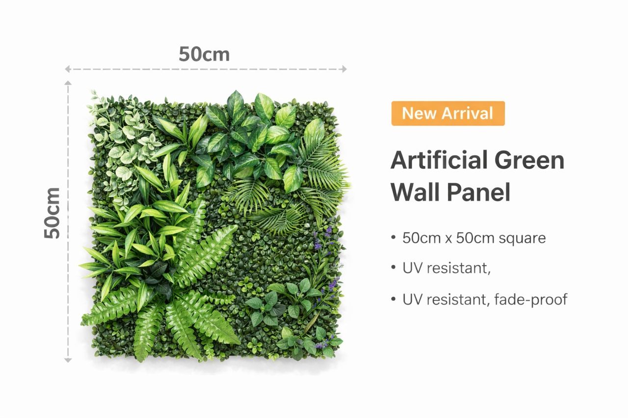Artificial grass wall panel with lush green plants, ideal for home decor and event decoration from Alton Flowers N Gifts.