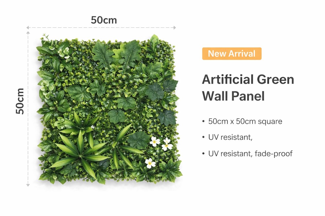 Artificial grass wall panel by Alton Flowers N Gifts, featuring lush green plants for home decor and event backdrops.