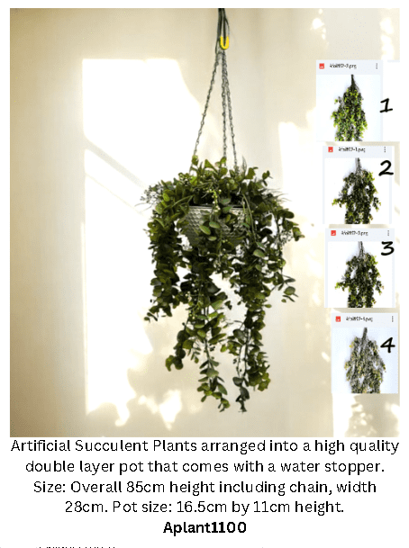 Artificial Plant Hanging Shrub, Bush Foliage in Plastic Pot Aplant1100-1