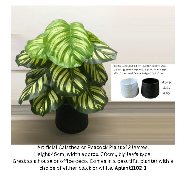 45cm Plant Artificial Peacock plant, shrubs, foilages, Plant 12 leaves Aplant1102-1