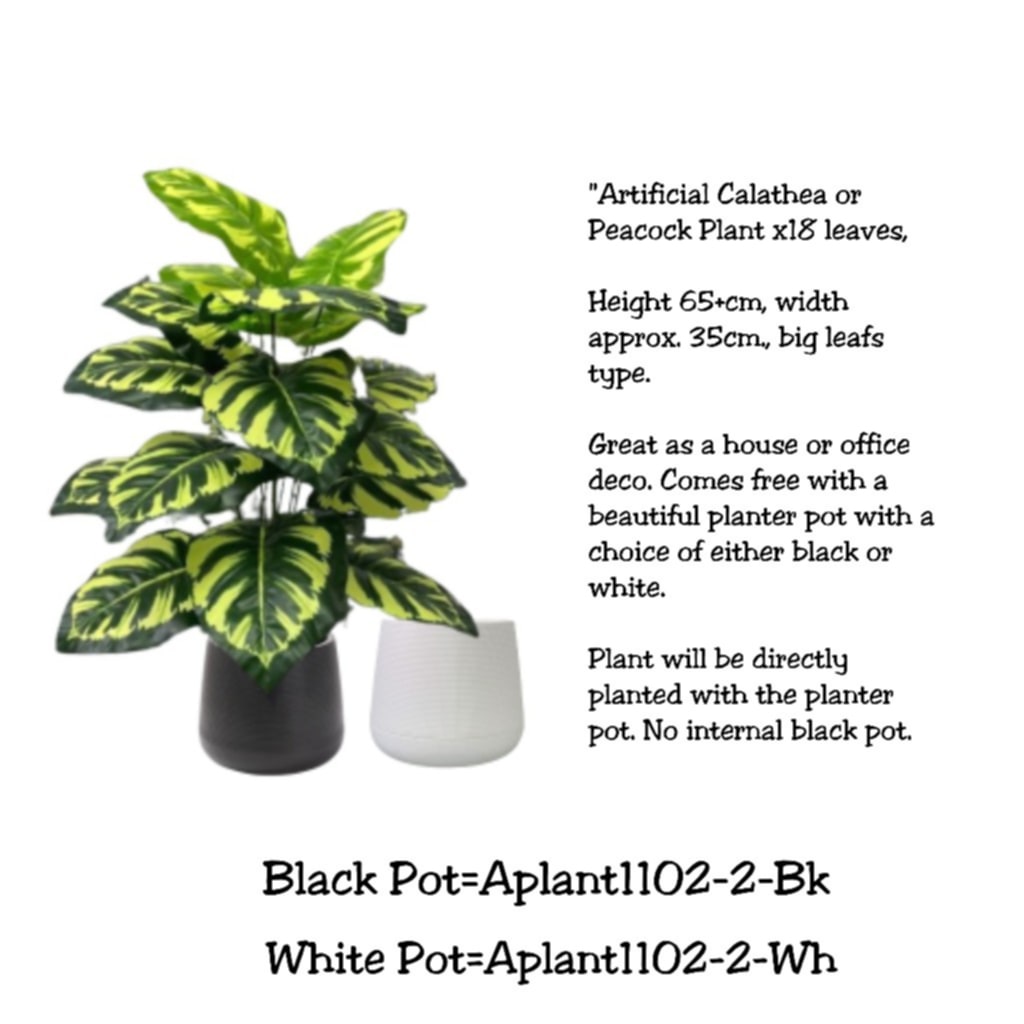 65cm Plant Artificial Peacock plant, shrubs, foilages, Plant 18 leaves Aplant1102-2
