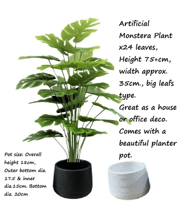 75cm Plant Artificial Monstera plant, shrubs, foilages, Plant 24 leaves Aplant1103-3